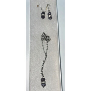 Necklace and Earrings Silver Plated Violet Costume Fashion Jewelry JC Penney